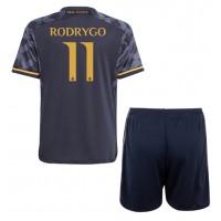 Camiseta Real Madrid Rodrygo Goes #11 Segunda Equipación Replica 2023-24 para niños mangas cortas (+ Pantalones cortos)